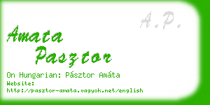 amata pasztor business card
