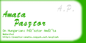 amata pasztor business card